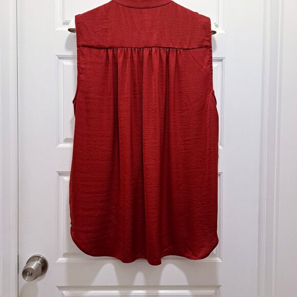 Alfani Satin V-Neck Tank Top Size XL Dark Red - Picture 8 of 8